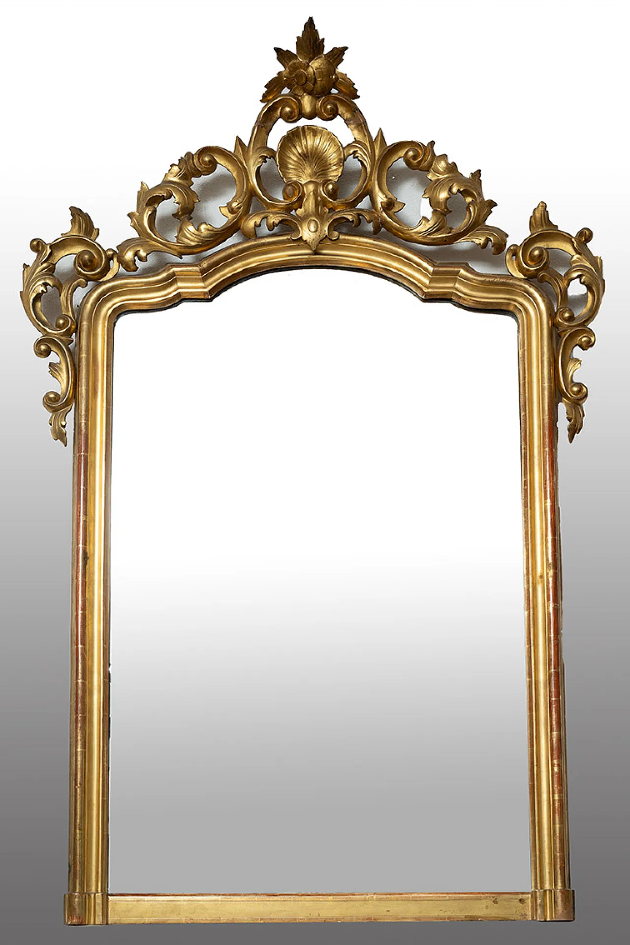 Neapolitan Louis Philippe mirror in gilded & carved wood, 19th century 1