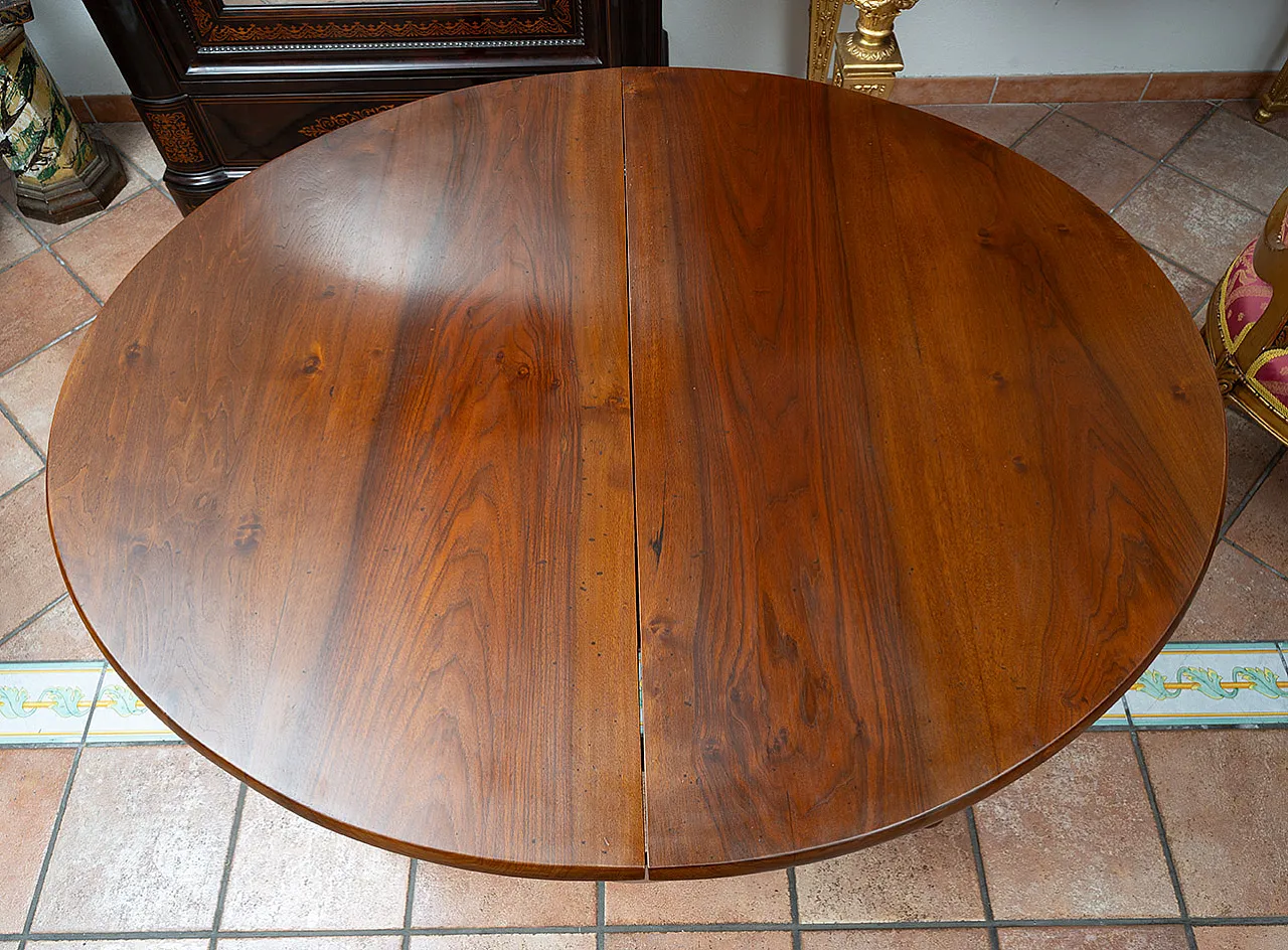 Louis Philippe Neapolitan table in solid walnut, 19th century 2