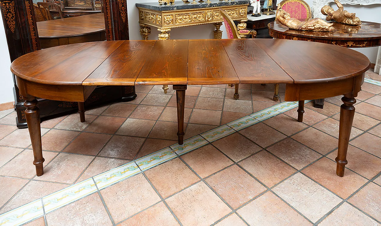 Louis Philippe Neapolitan table in solid walnut, 19th century 5