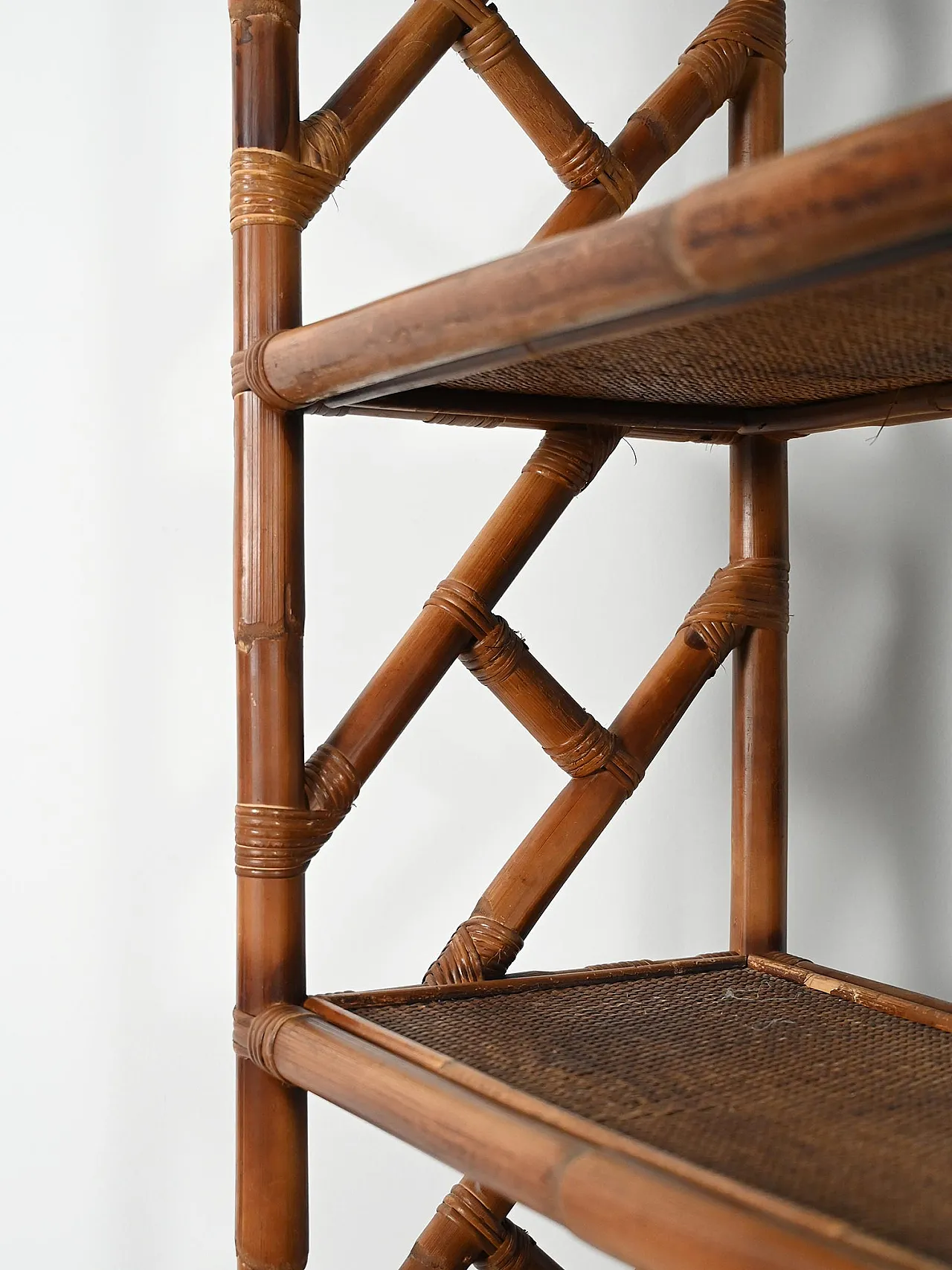 Libreria in bambù e rattan, anni ’60 6