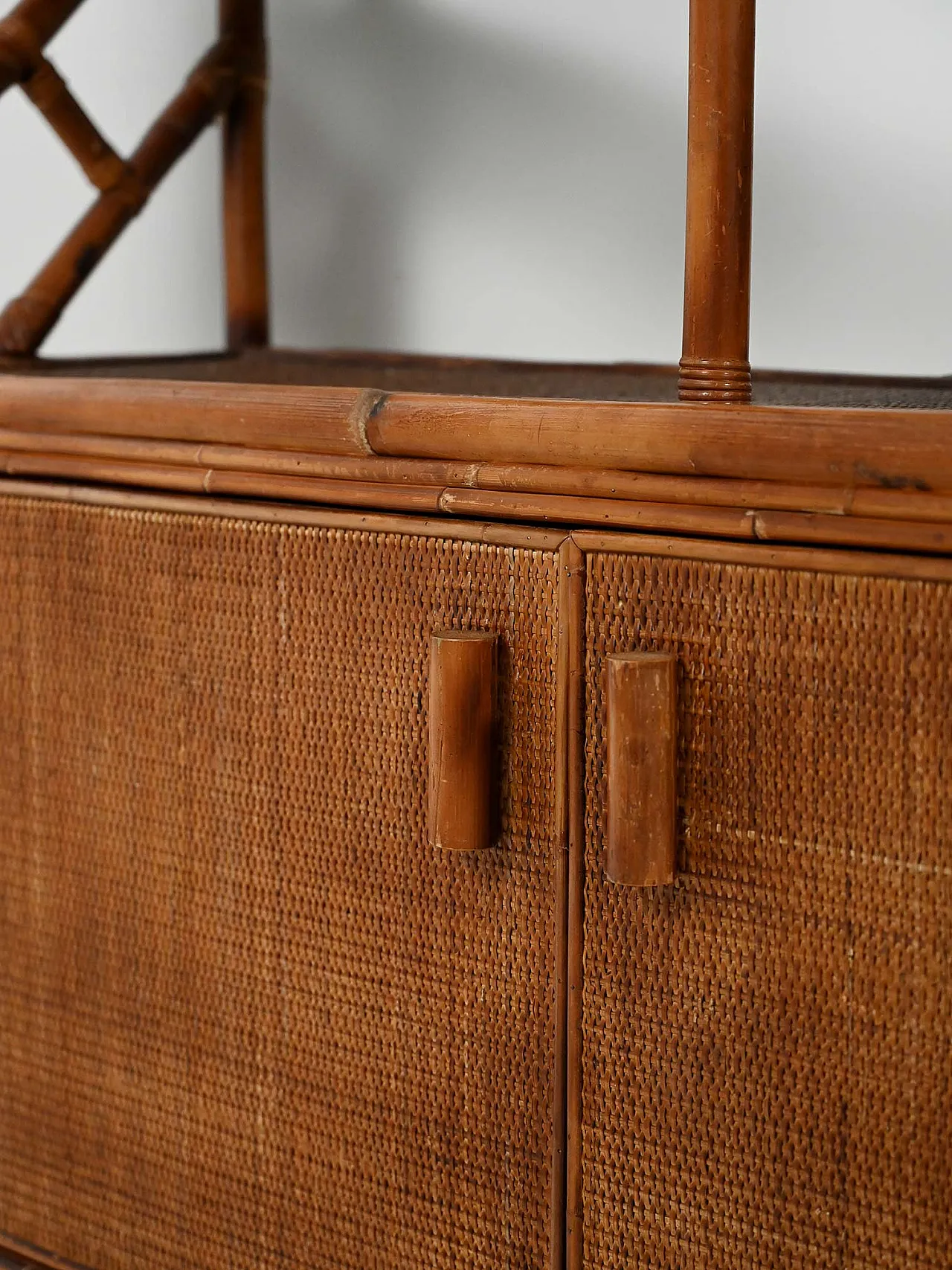Libreria in bambù e rattan, anni ’60 8