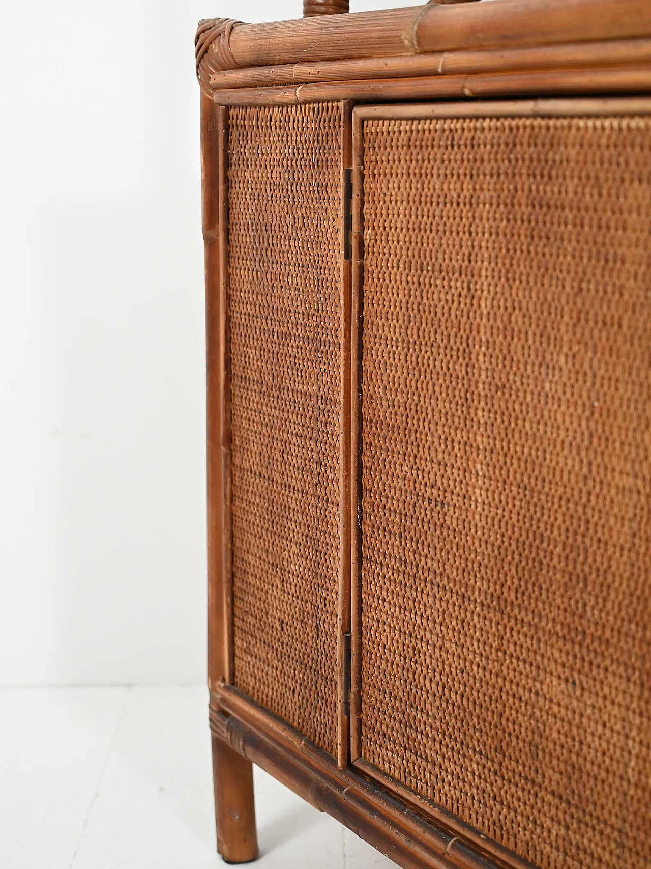 Libreria in bambù e rattan, anni ’60 12