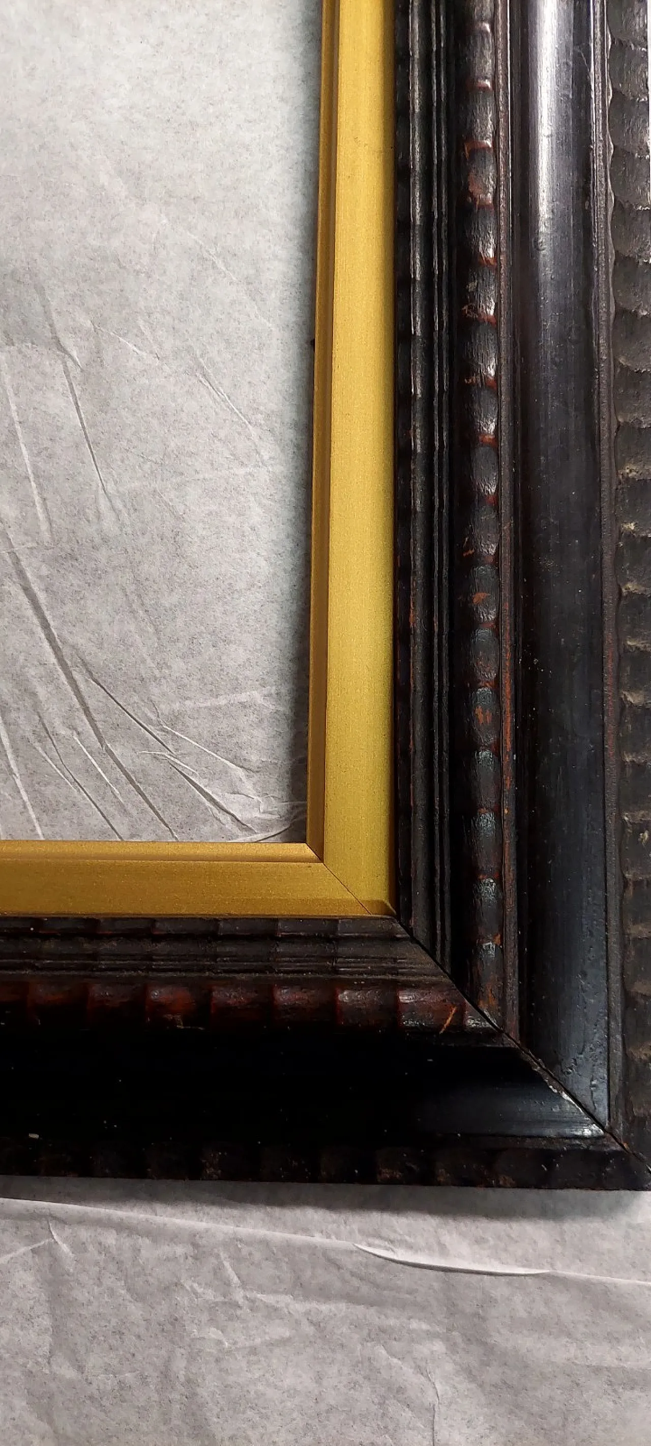 Wooden frame in Guilloche, late 19th century 3