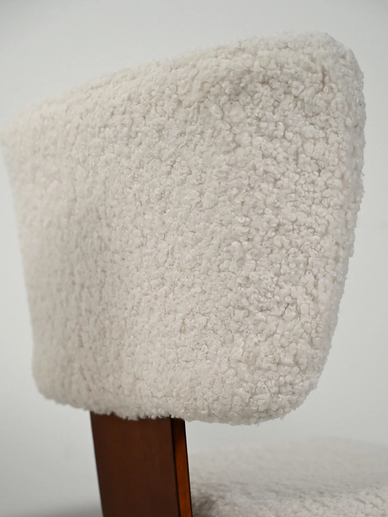 4 sedie scandinave in lana bouclé, anni '70 6