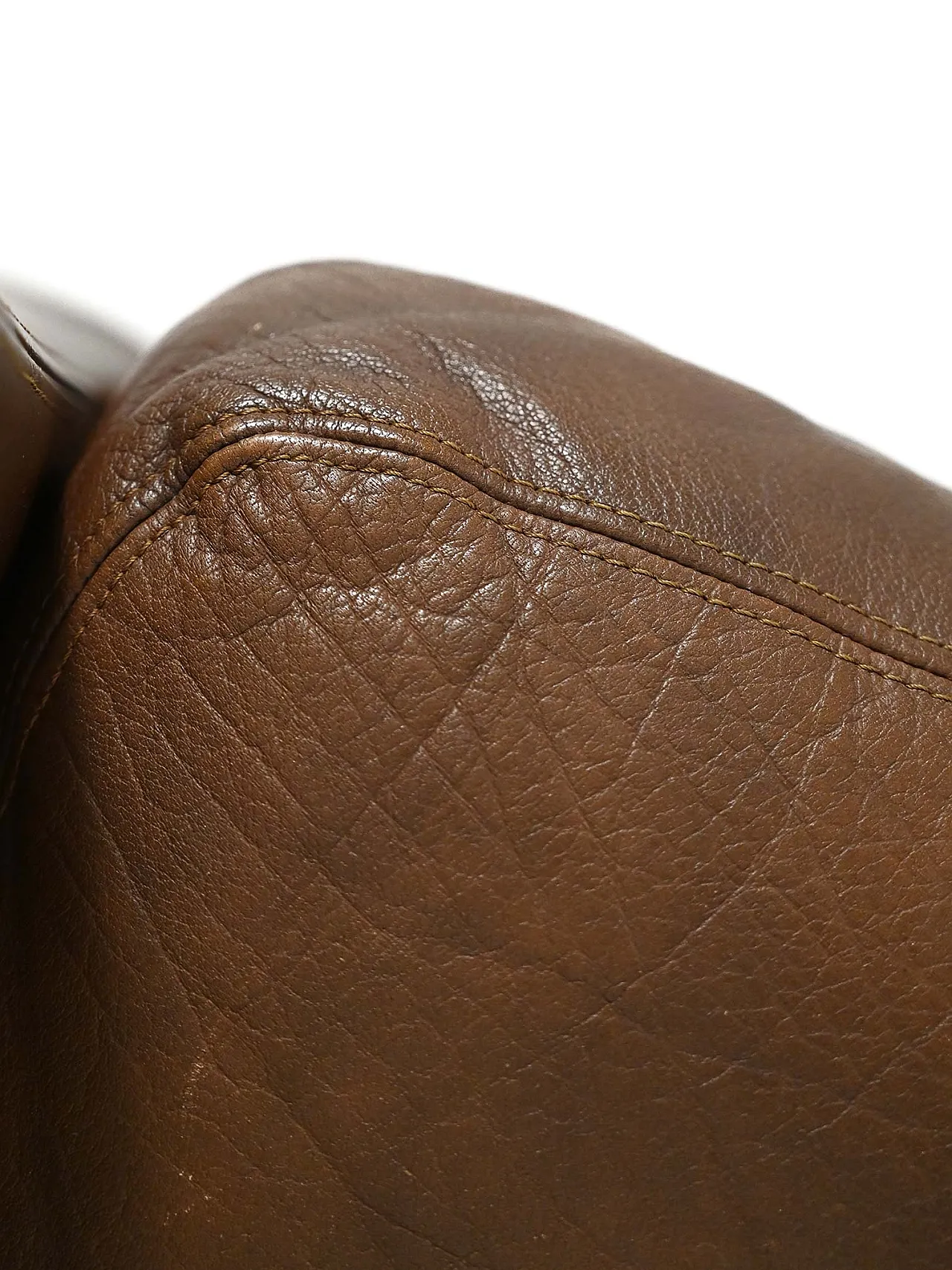 Pair of Danish armchairs in dark brown leather, anni '50 11