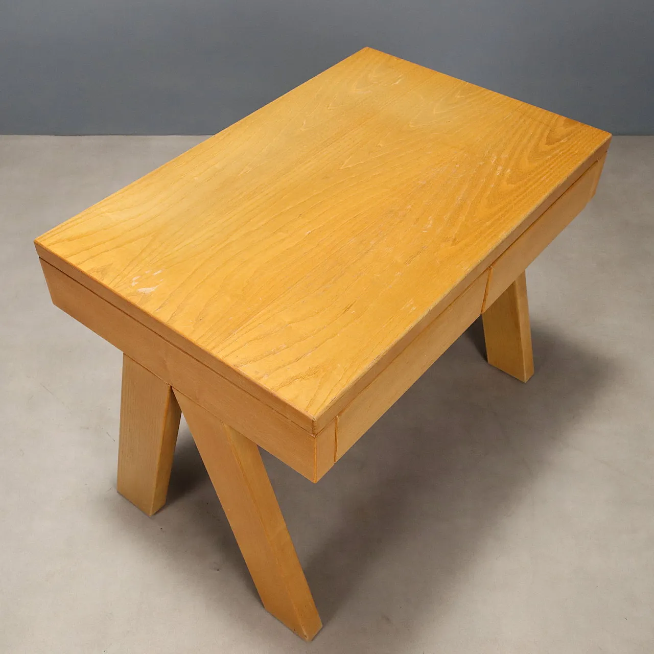 Scrittoio in legno di larice con due cassetti sottopiano, '900 6