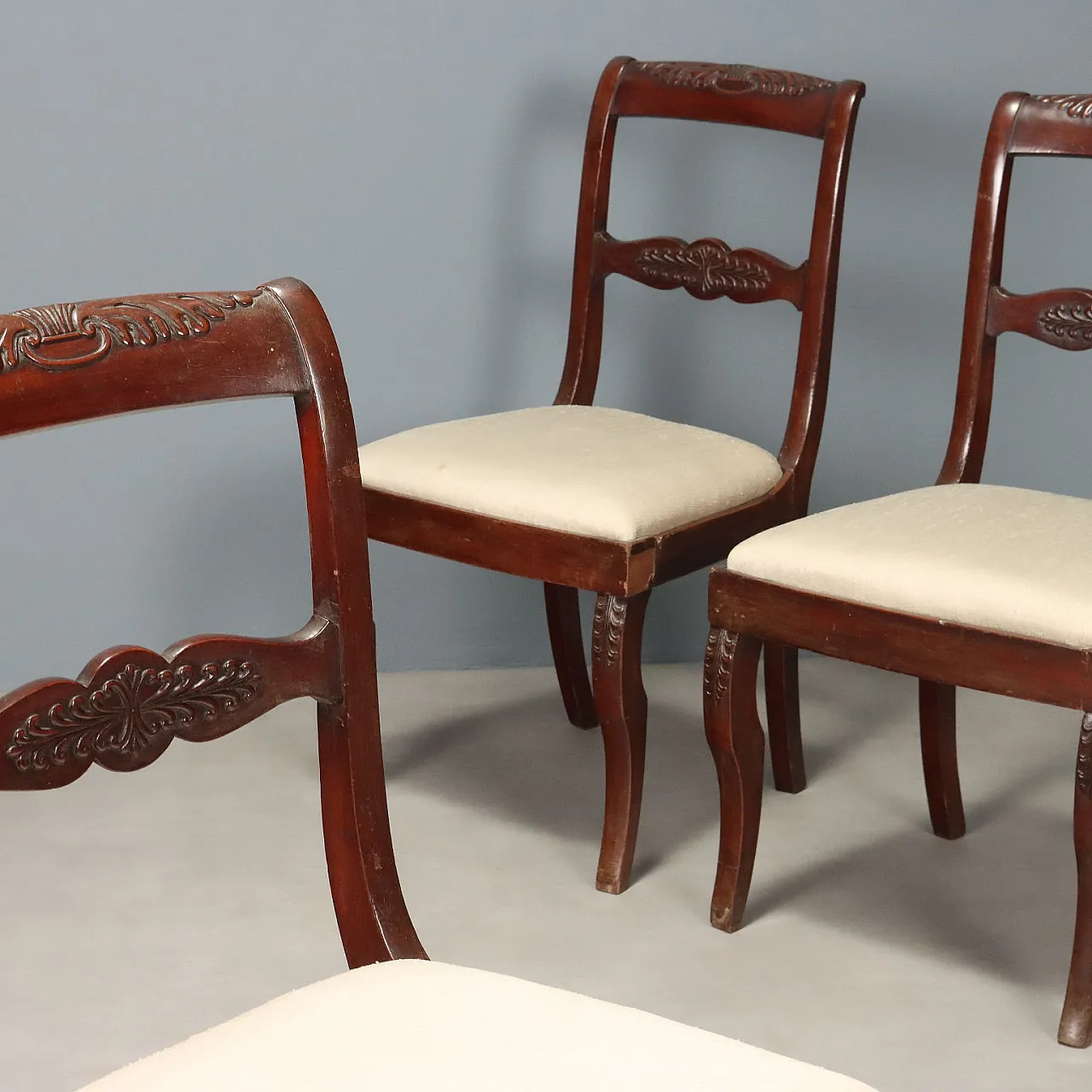 3 Sedie Carlo X in mogano, primo '800 3