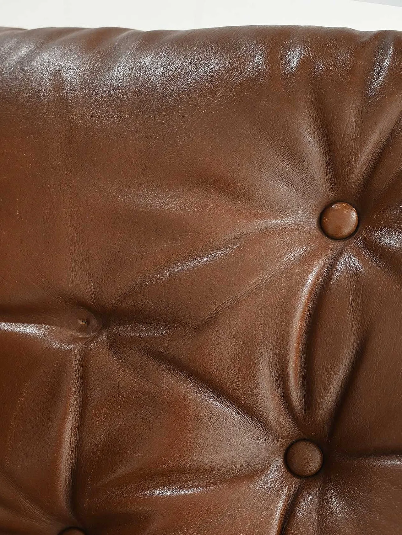 Coppia di poltrone danesi di JM Birking in pelle marrone, anni '60 6