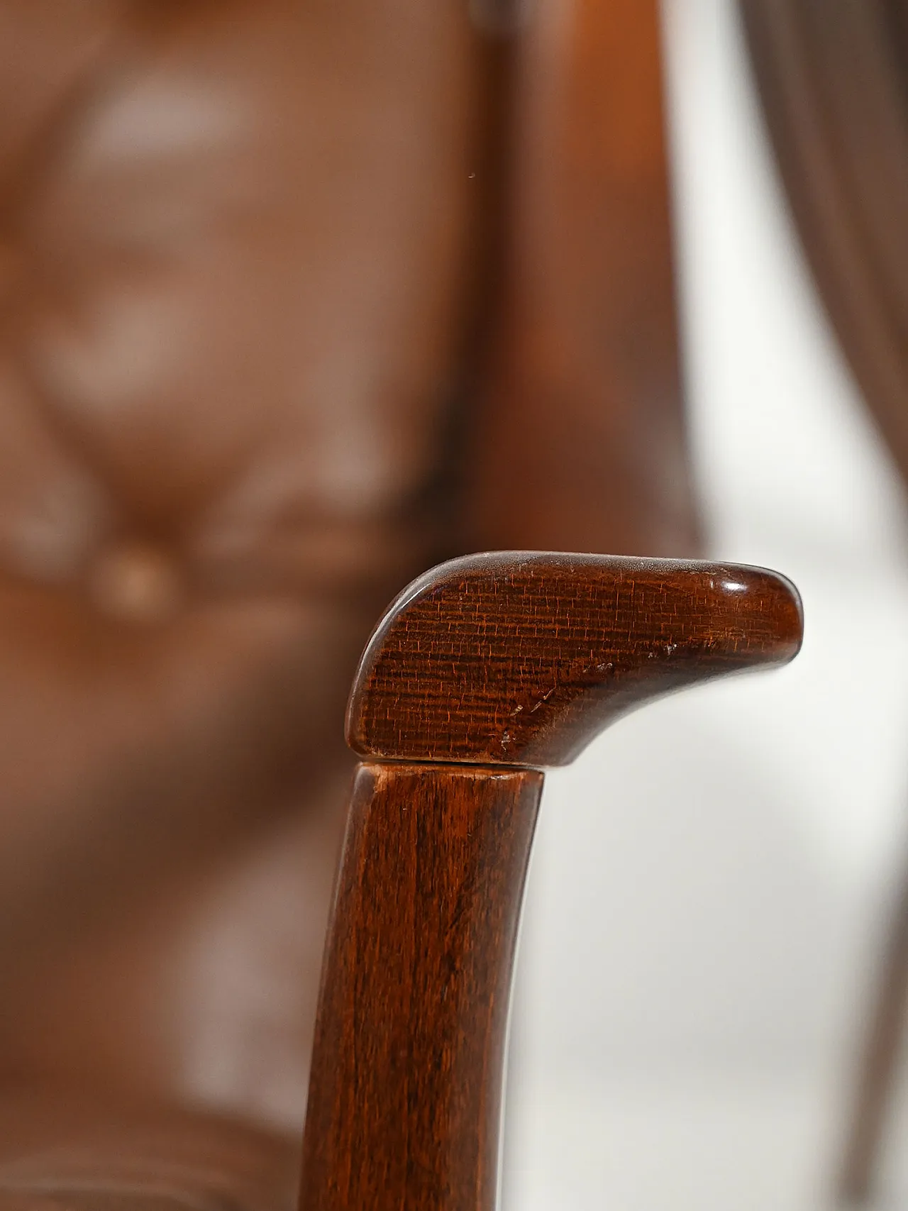 Coppia di poltrone danesi di JM Birking in pelle marrone, anni '60 9