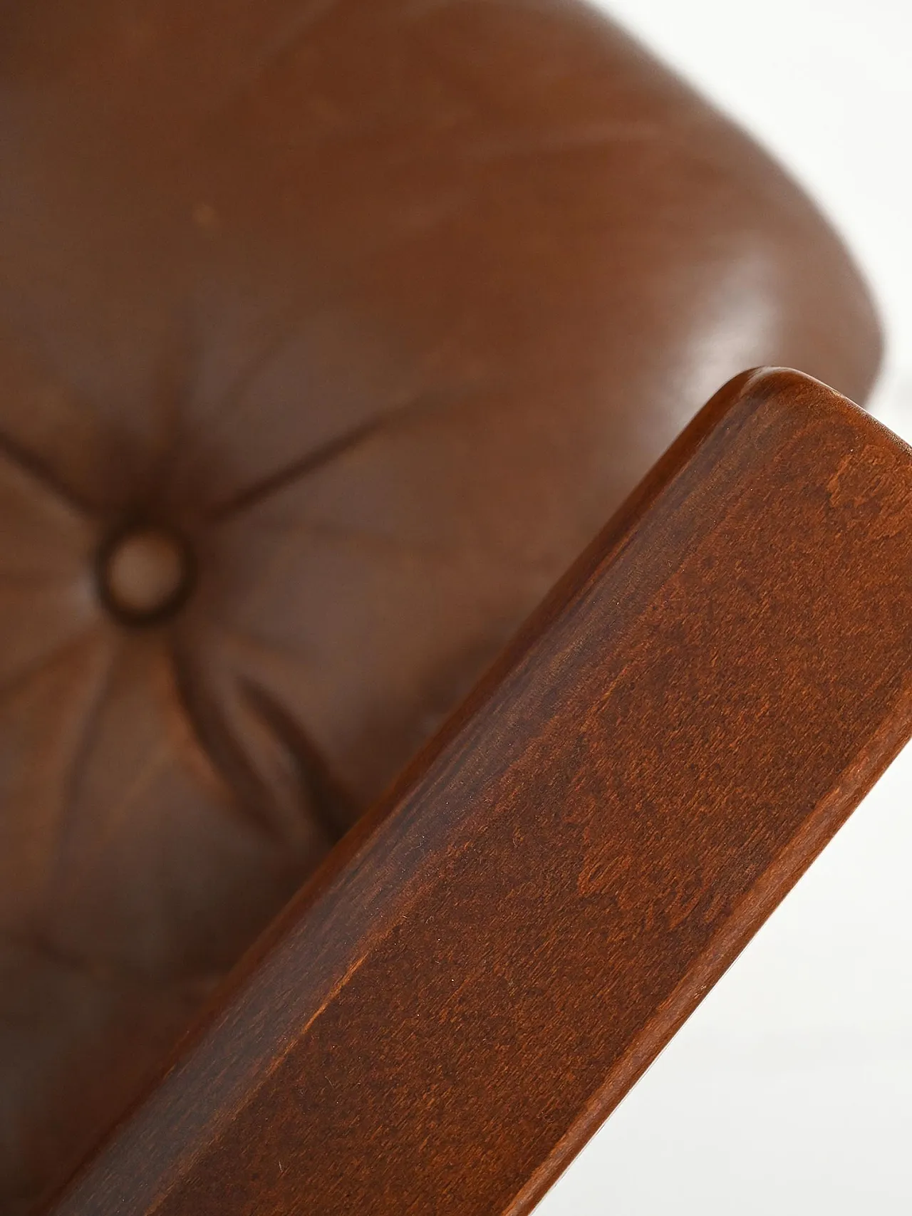 Coppia di poltrone danesi di JM Birking in pelle marrone, anni '60 12