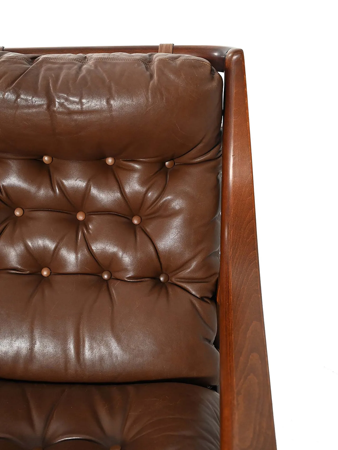 Coppia di poltrone danesi di JM Birking in pelle marrone, anni '60 13
