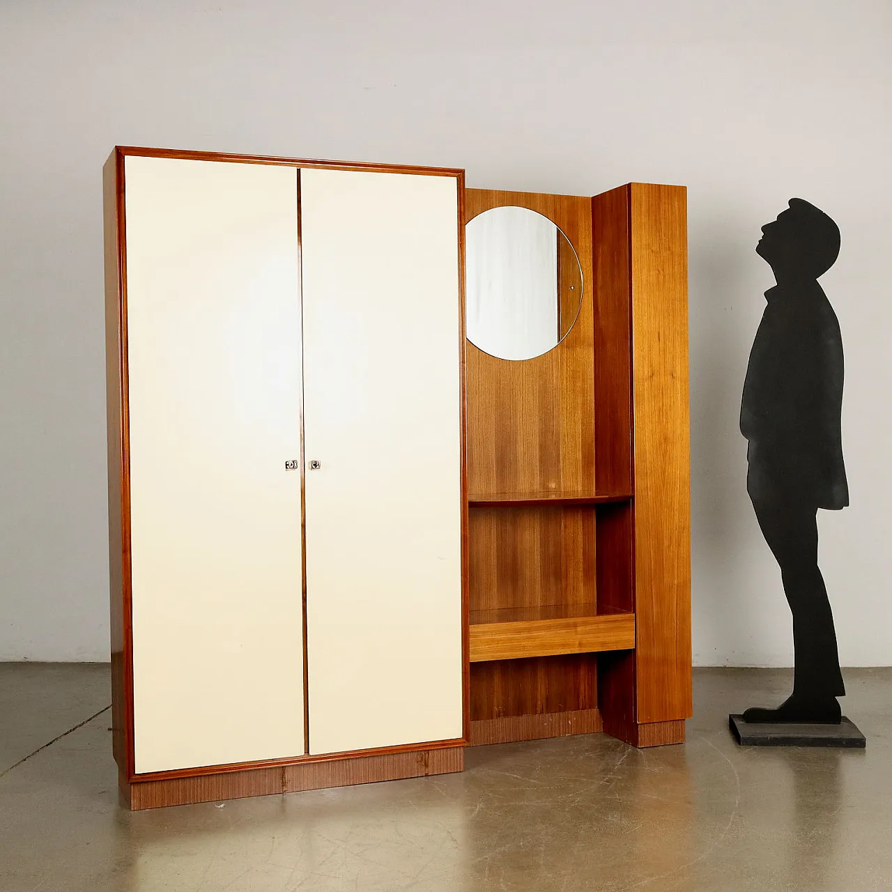 Entrance cabinet with clothes rack in wood & polyester, 1960s 2
