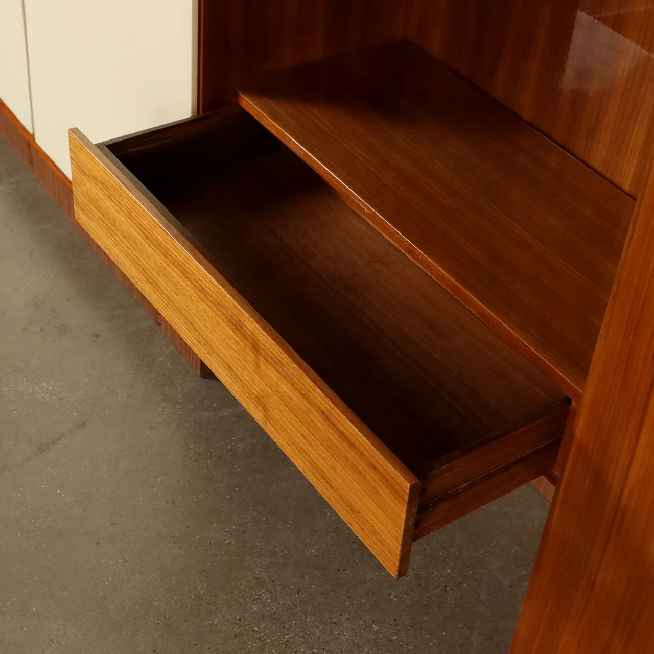 Entrance cabinet with clothes rack in wood & polyester, 1960s 6