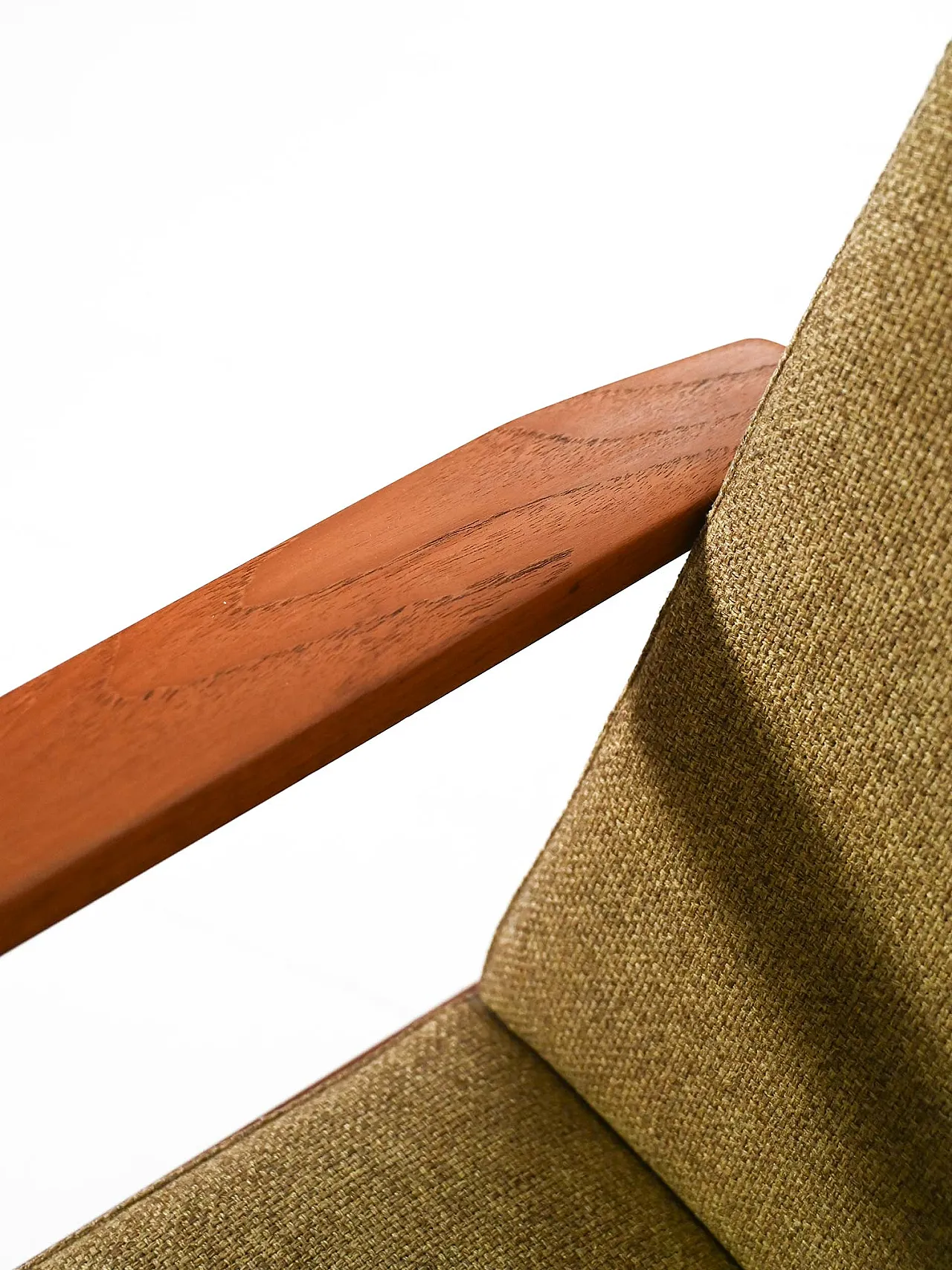 Coppia di poltrone danesi in teak con tappezzeria verde 16