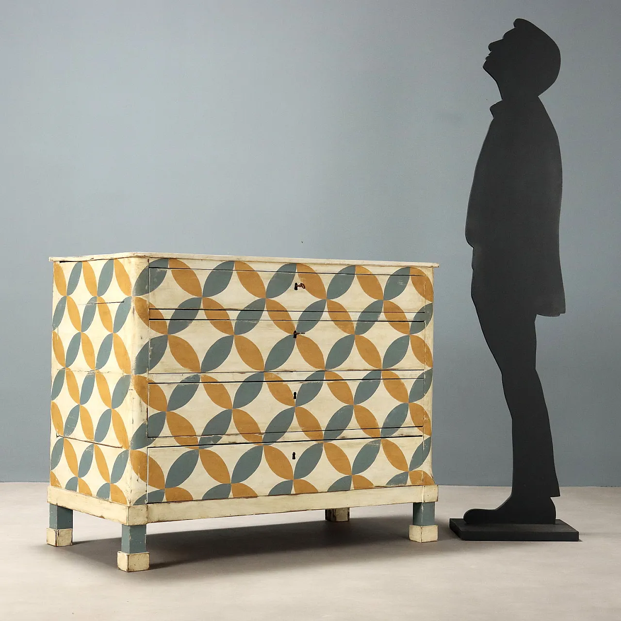 Chest of drawers Umbertino in walnut and fir, 19th century 2