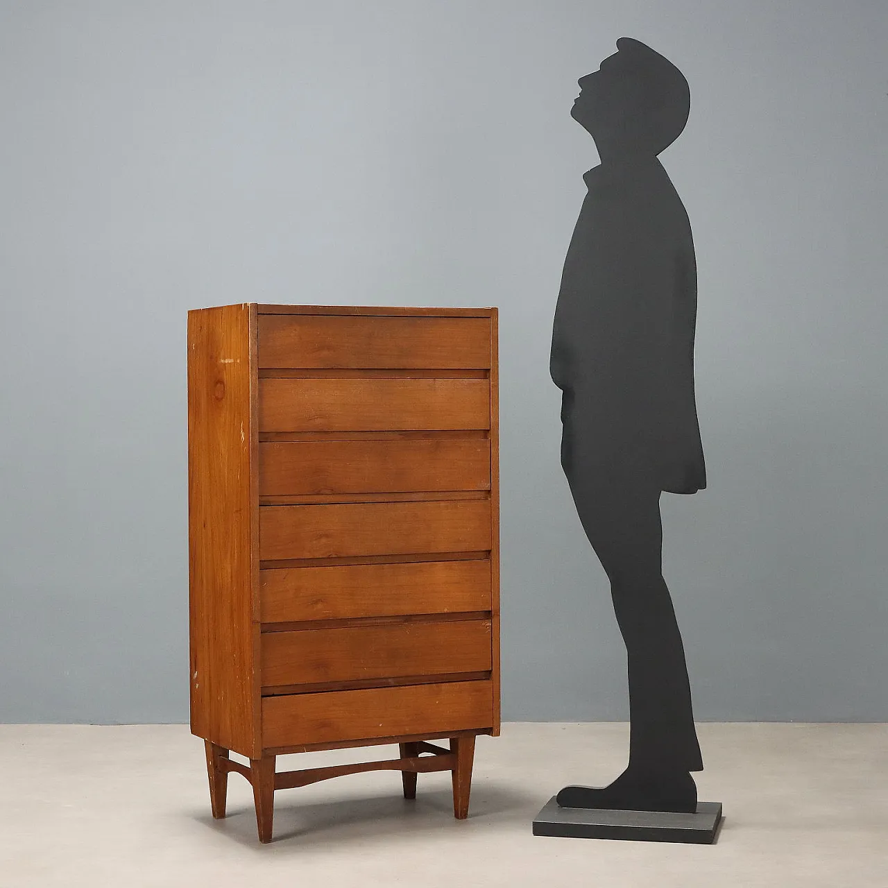 Cassettiera in impiallacciatura di noce, '900 2