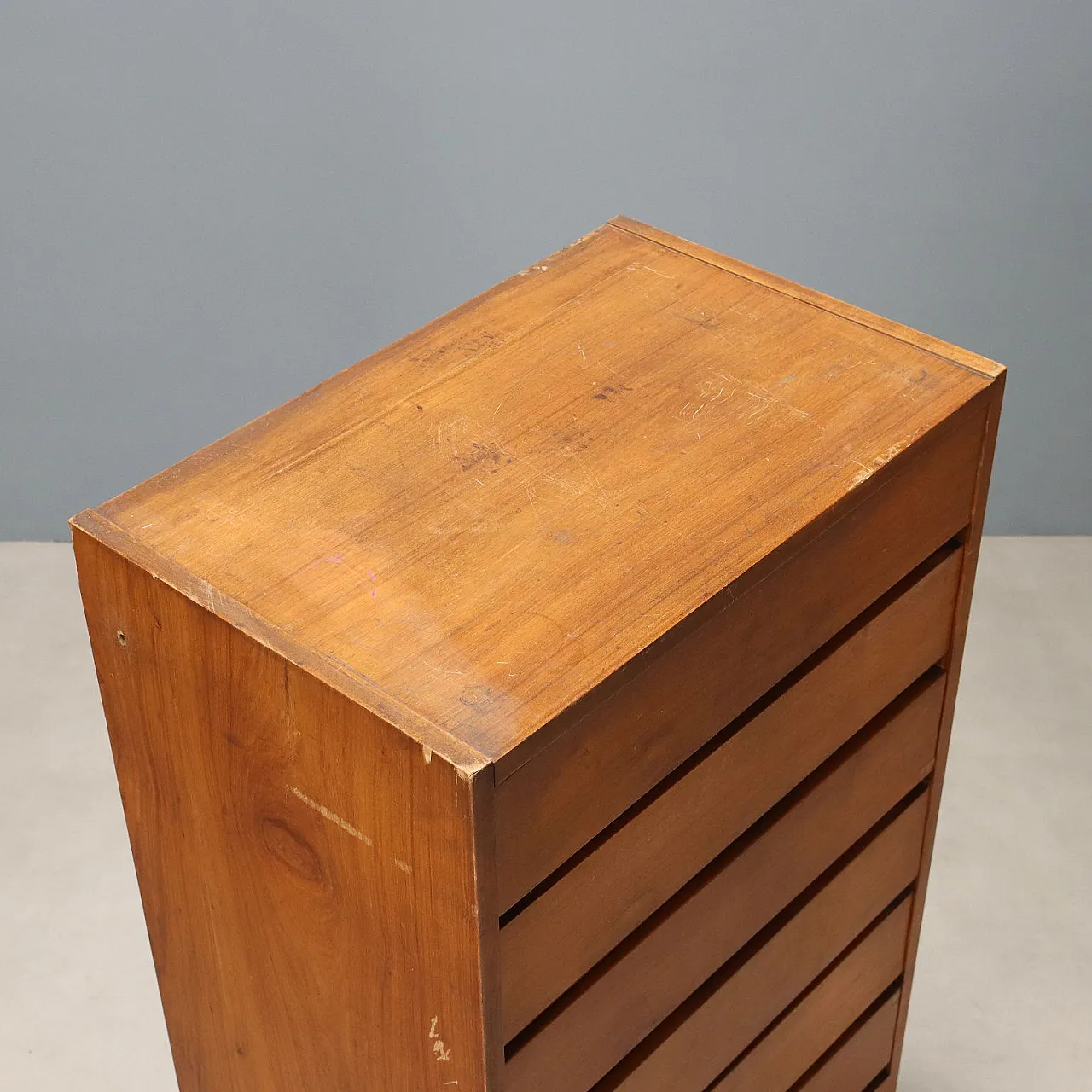 Cassettiera in impiallacciatura di noce, '900 6