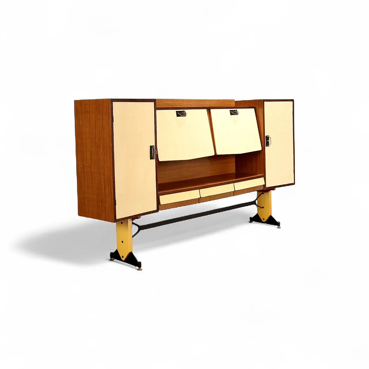 Mobile da soggiorno in laminato con ante battenti e a ribalta, '900 11