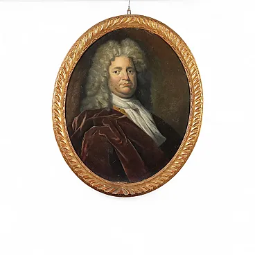 Ritratto di gentiluomo, olio su tela, scuola francese, '700