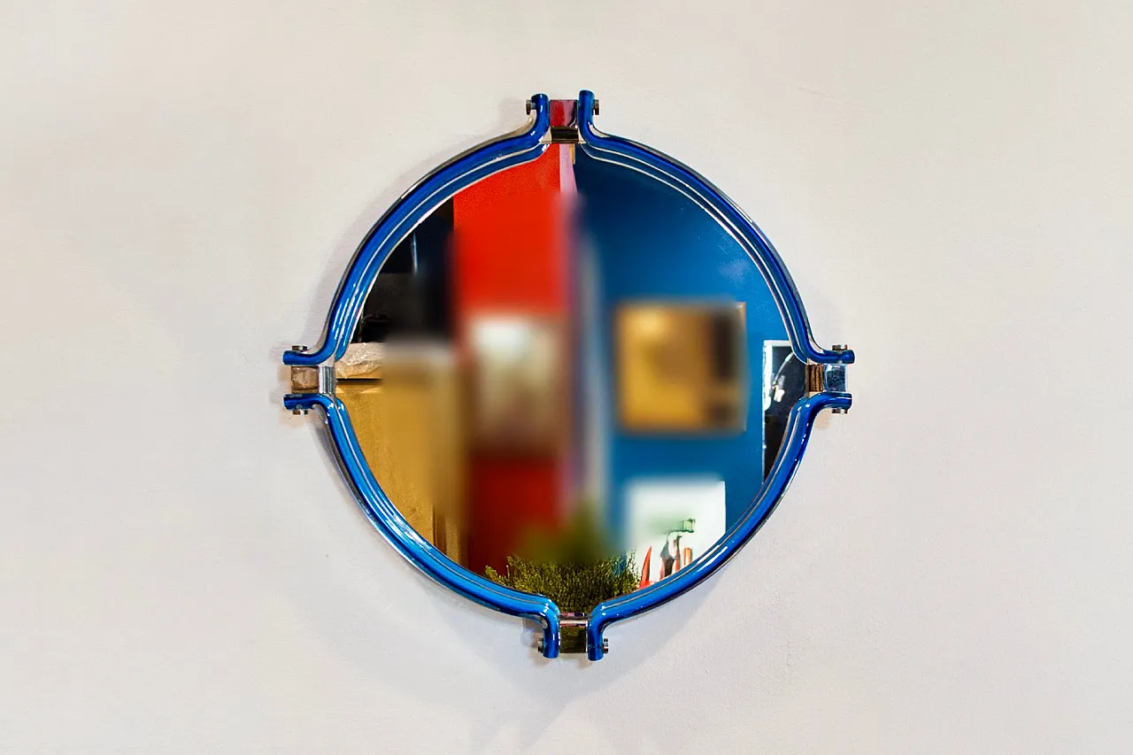 Specchio con cornice in vetro di Murano, anni '70 1