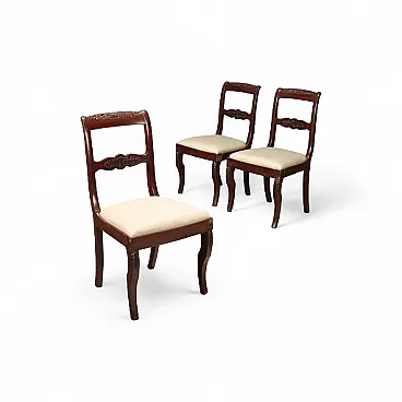 3 Sedie Carlo X in mogano, primo '800
