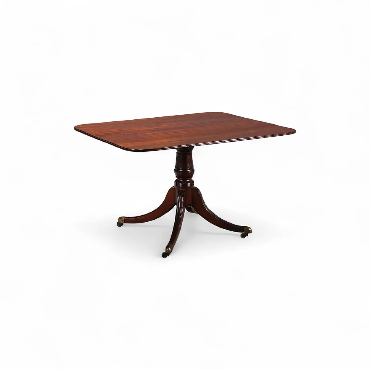 Tavolo in mogano con rotelle in metallo, '900 9