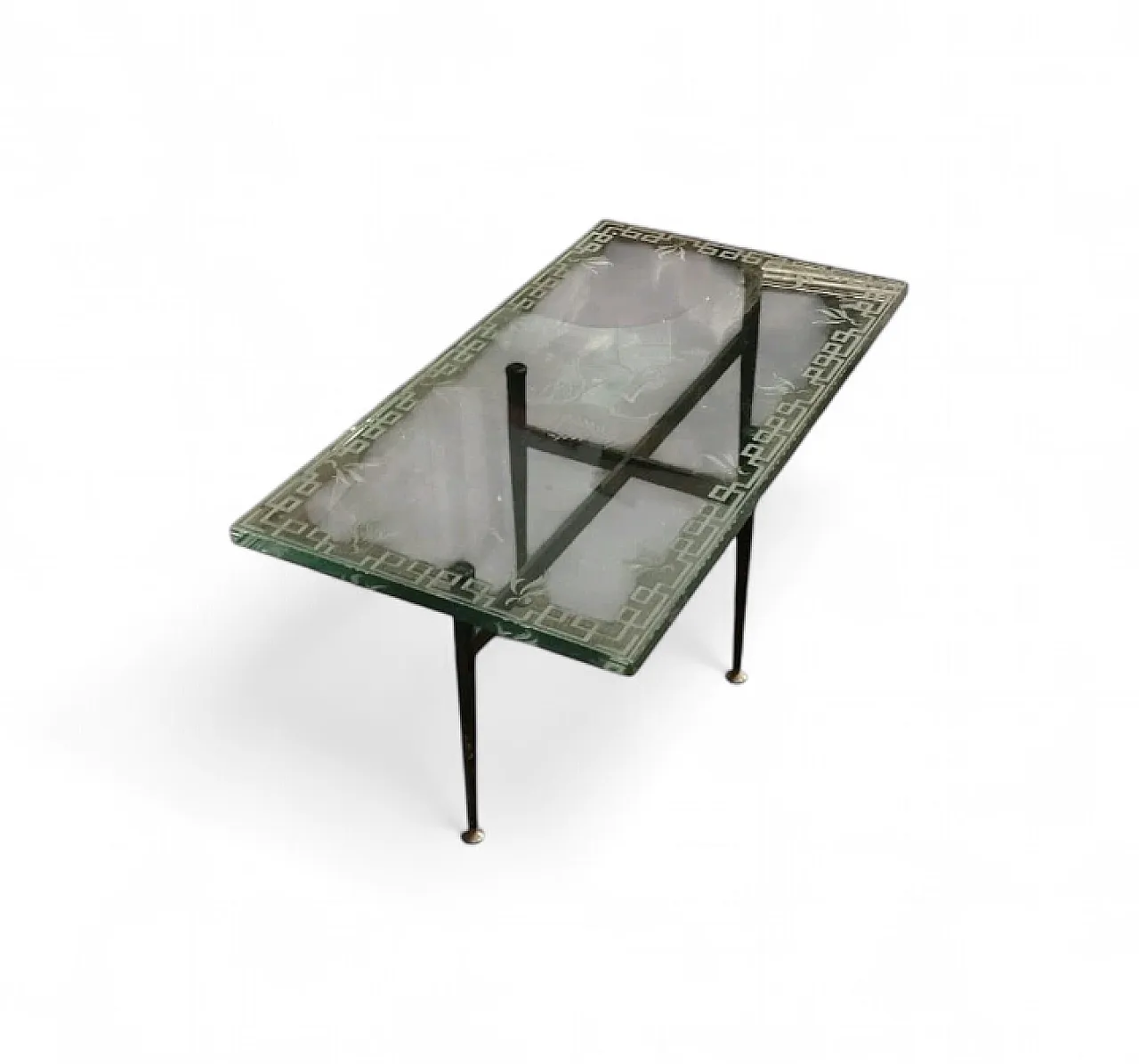 Tavolino in vetro molato di Gió Ponti Ferro, anni '50 12