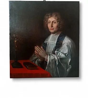 Ritratto prelato, olio su tela, scuola francese, '700