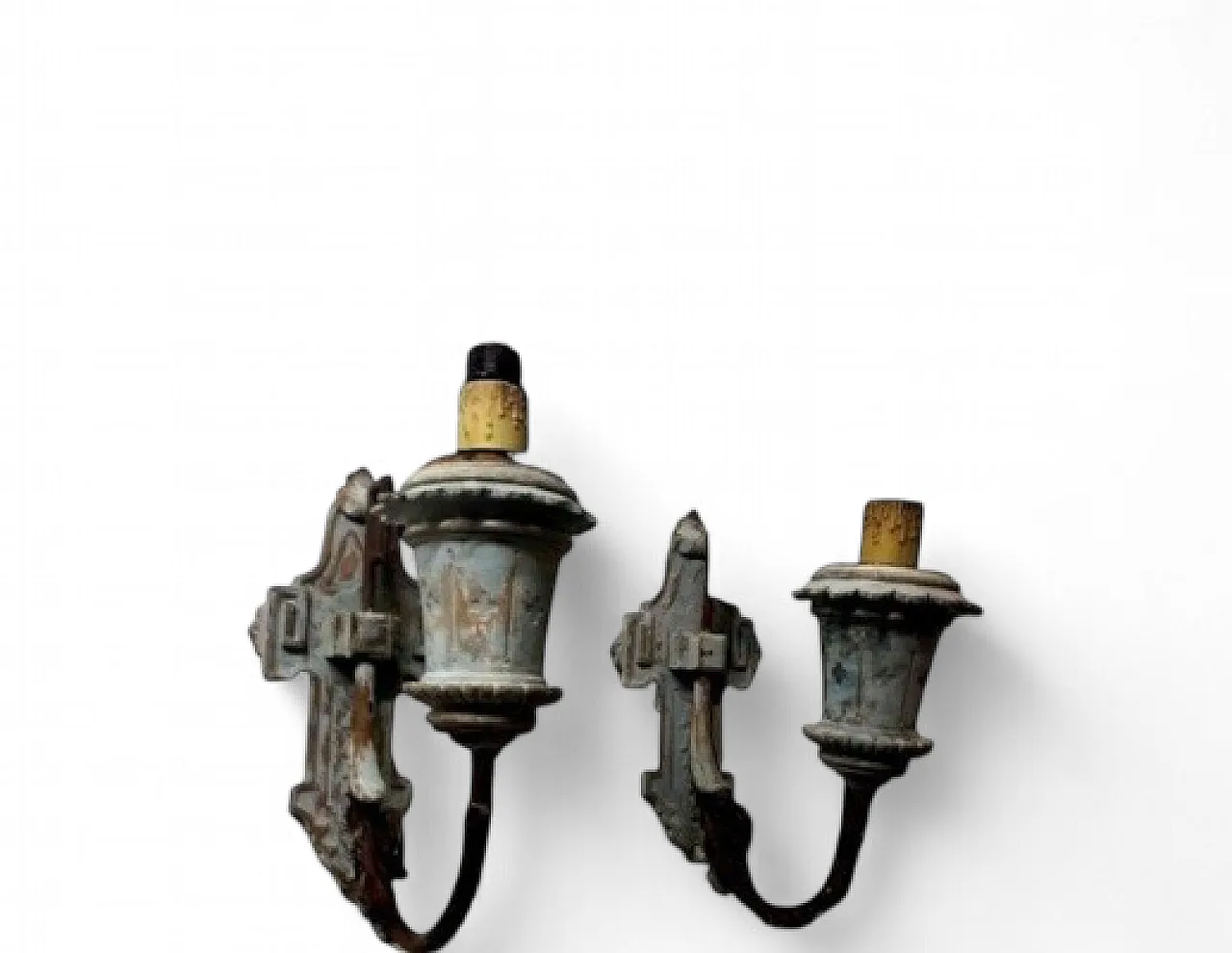 Coppia di applique in legno laccato, '800 13