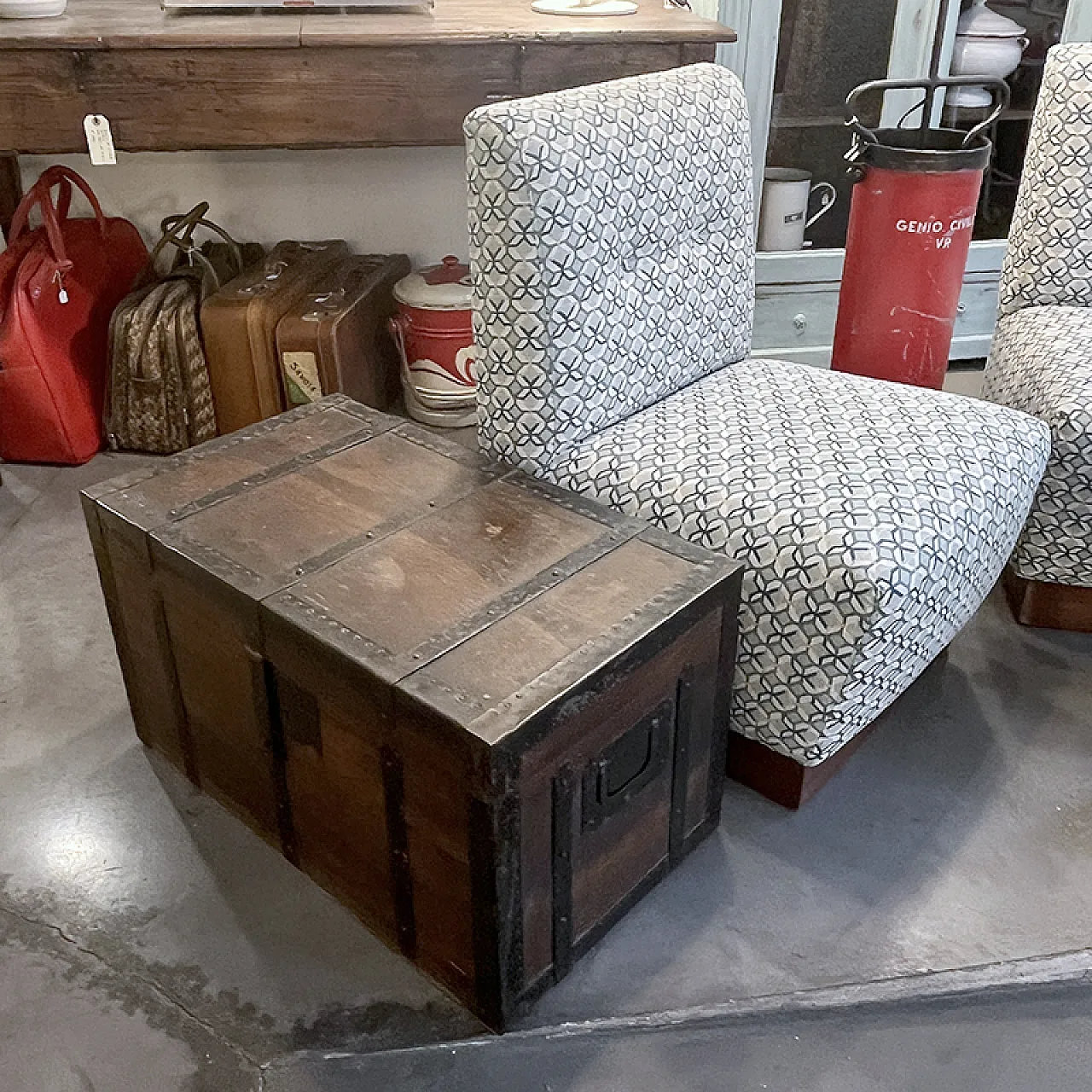 Wooden trunk with iron edges, Italy 1949 1