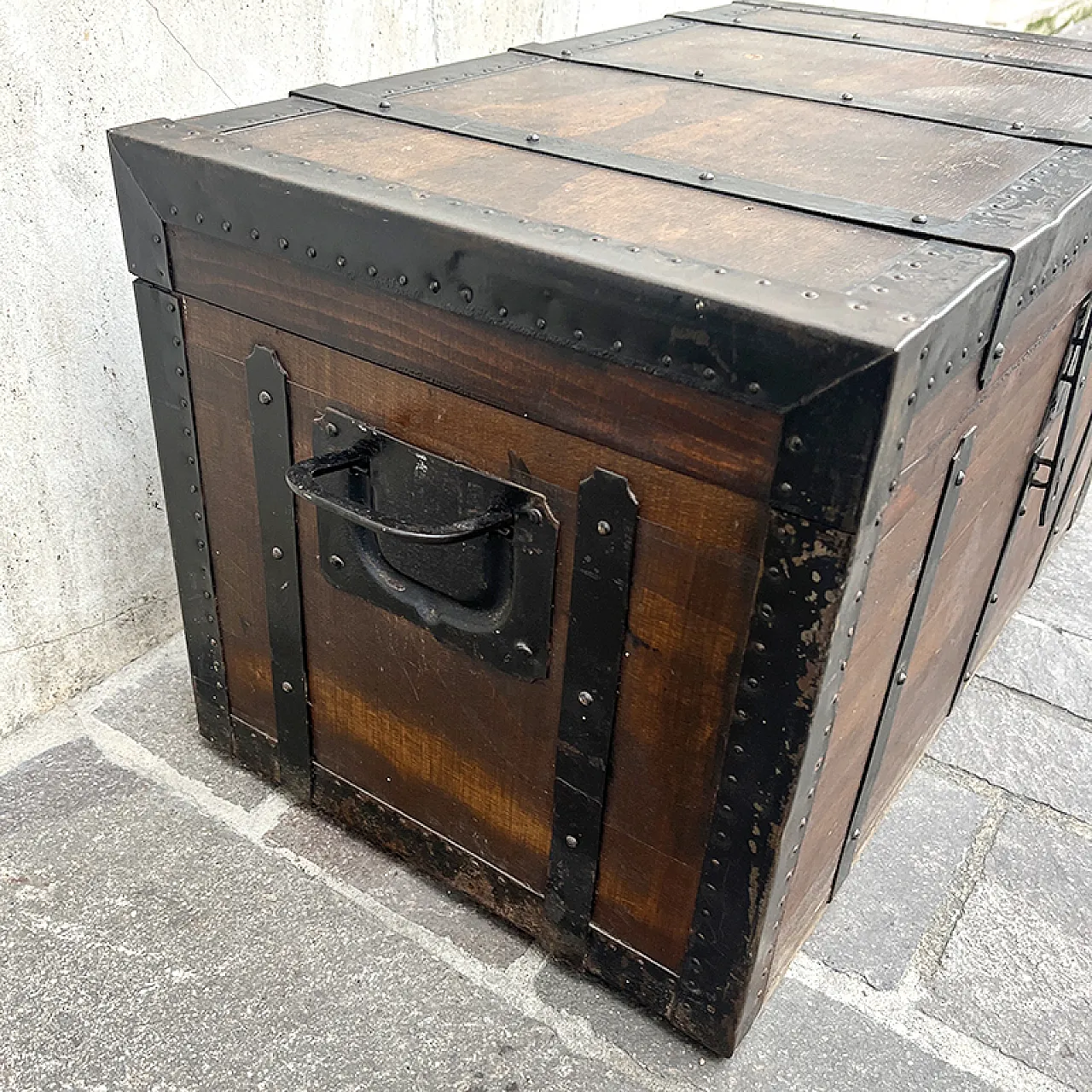 Wooden trunk with iron edges, Italy 1949 4
