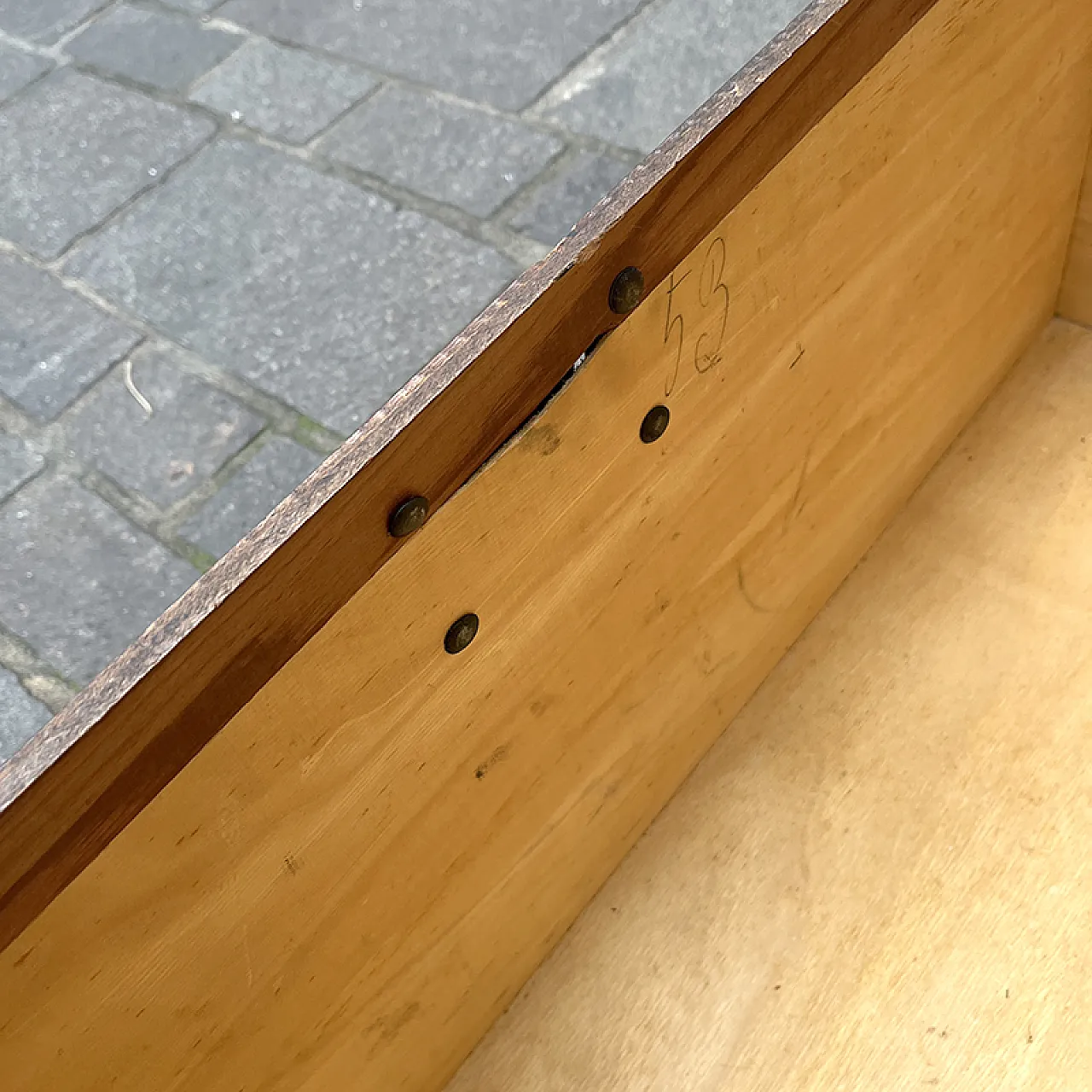 Wooden trunk with iron edges, Italy 1949 20