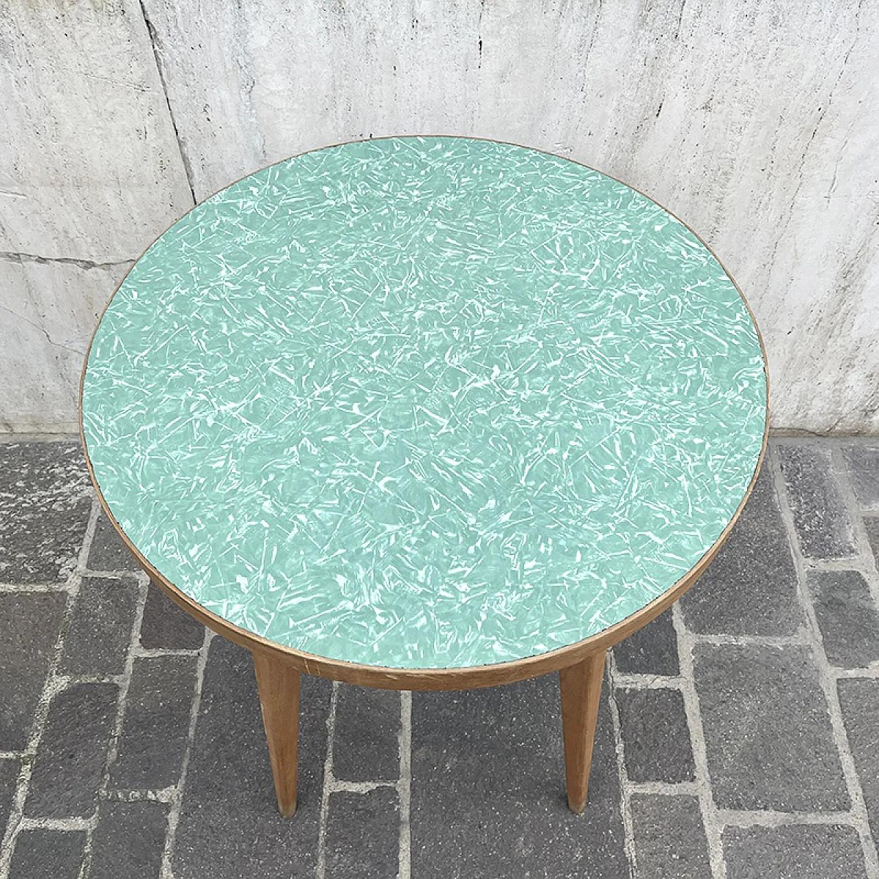 Table in maple and green formica, 1960s 4