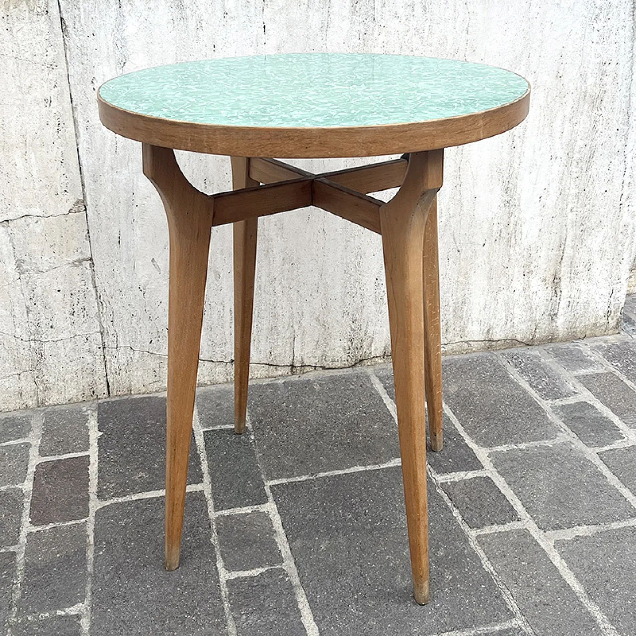 Table in maple and green formica, 1960s 6