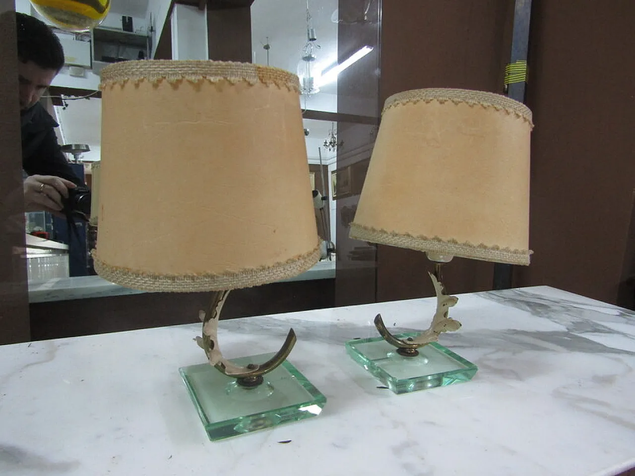 Pair of table lamps by Pietro Chiesa, 1950s 2