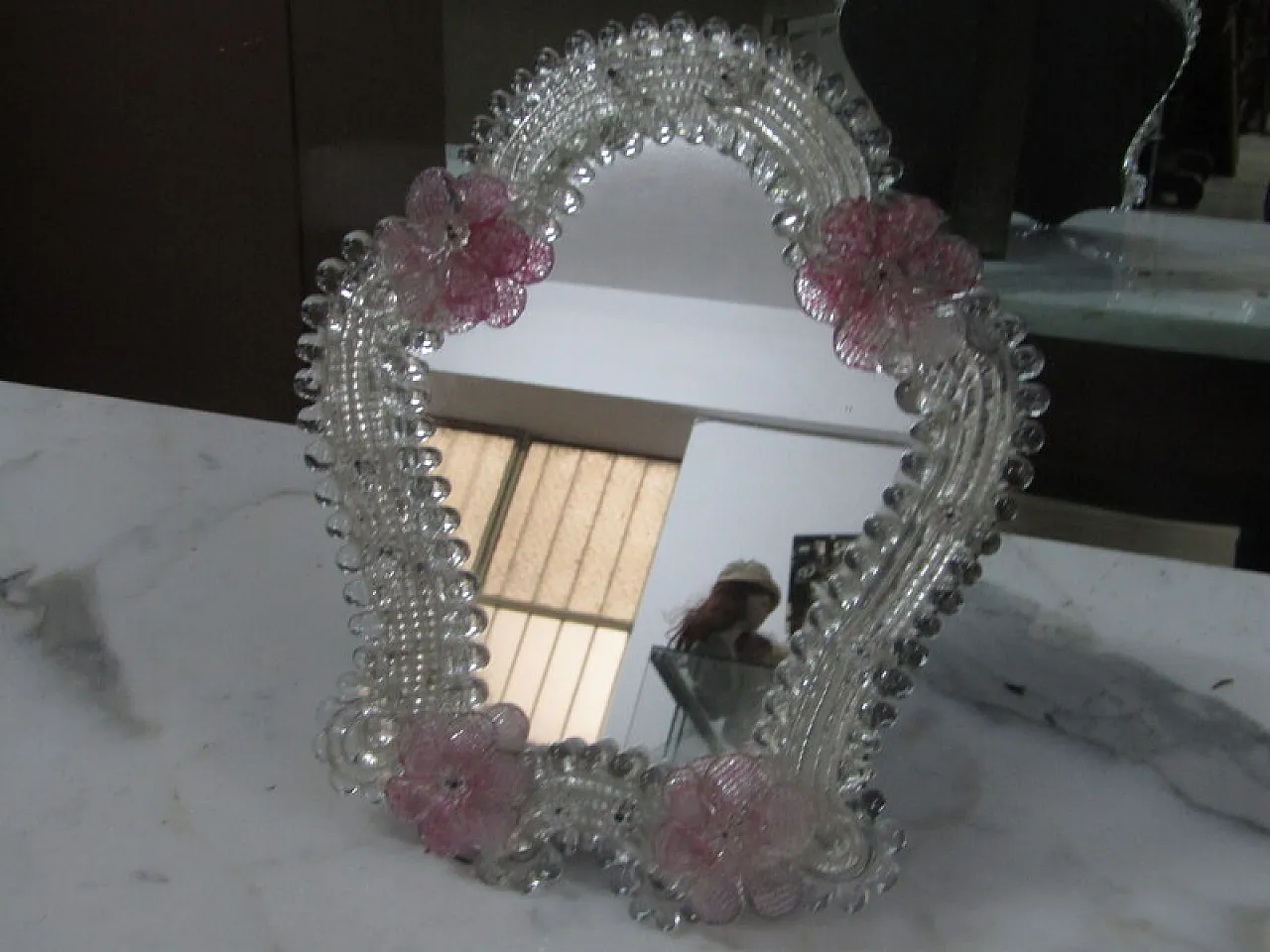 Specchio in vetro di Murano, anni '80 1