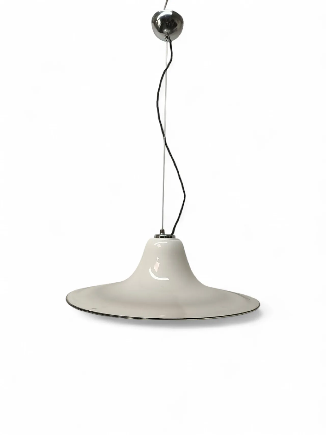 Sospensione a disco in vetro di Murano, anni '70 2