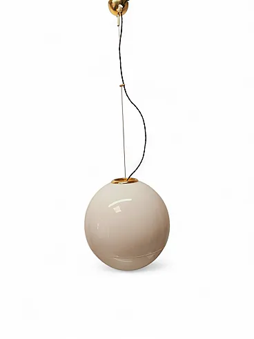Lampada a sospensione sferica in vetro di Murano, anni '50