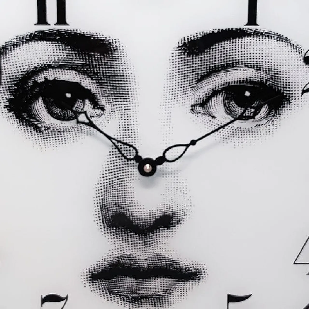 Wall clock in glass by Fornasetti, 1990s 3