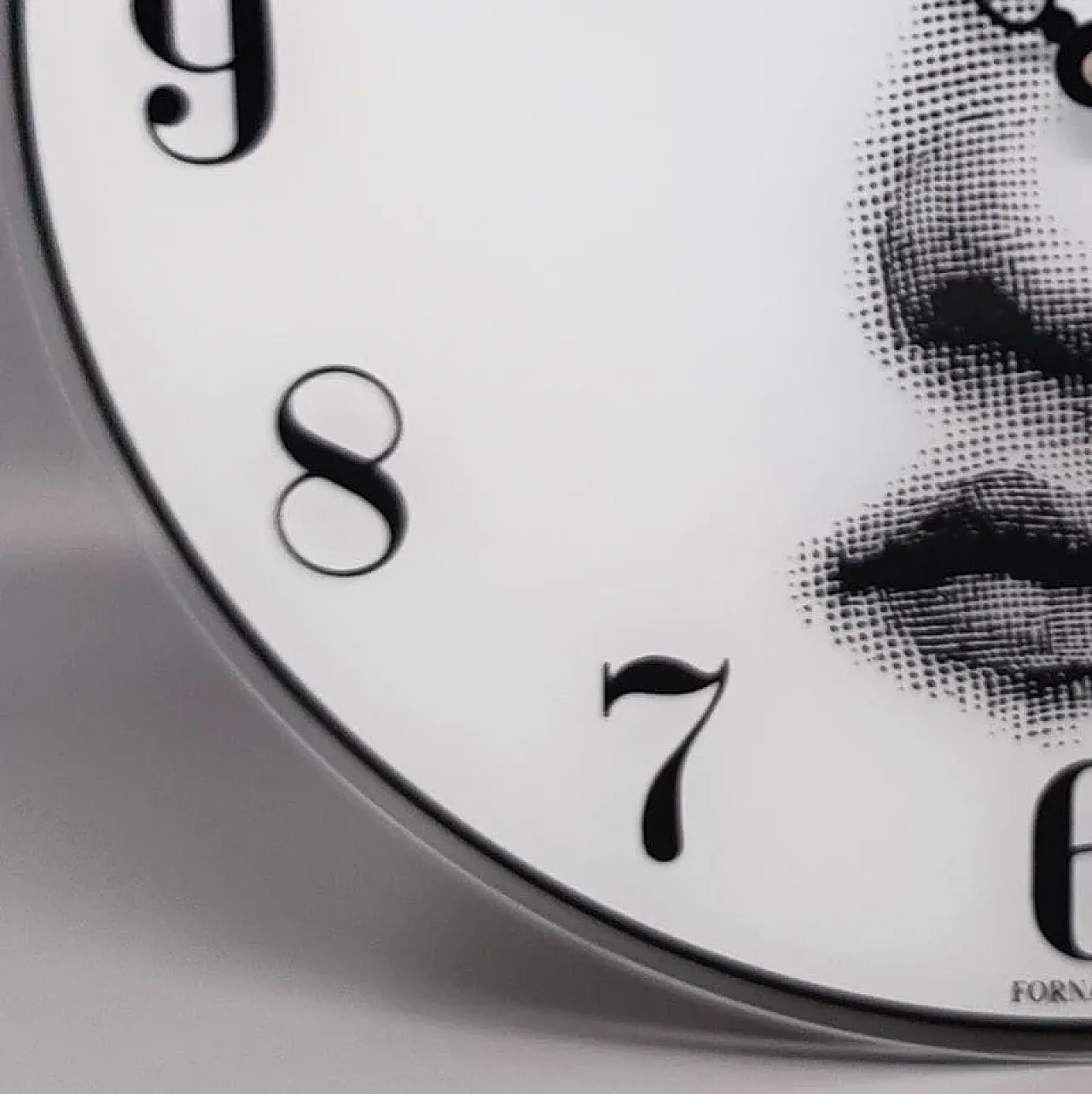 Wall clock in glass by Fornasetti, 1990s 6