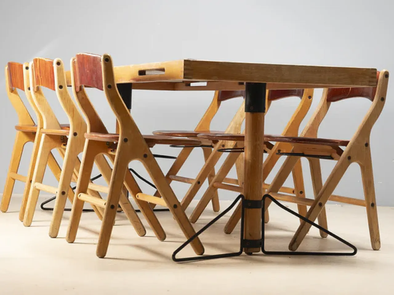 Conference table with 6 chairs, Marc Held, 1970s 13
