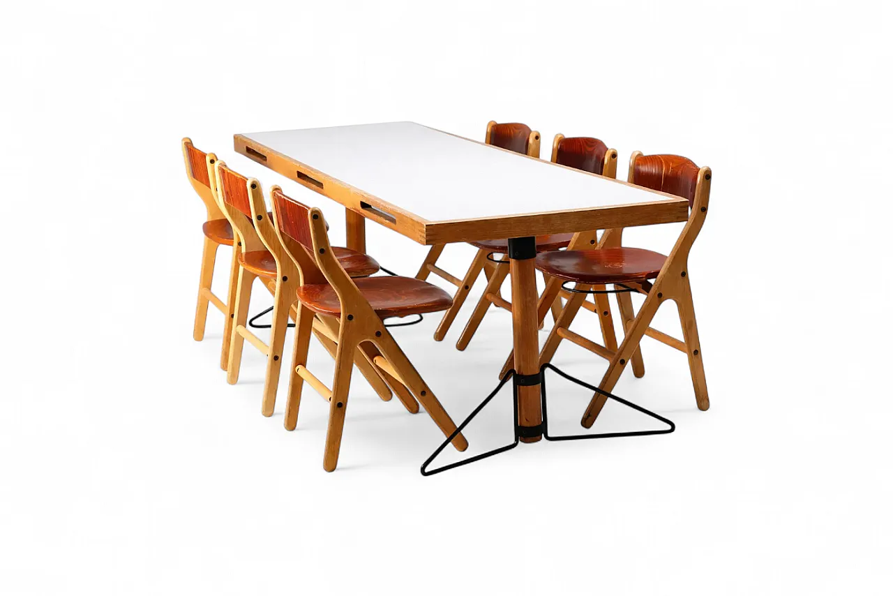 Conference table with 6 chairs, Marc Held, 1970s 15