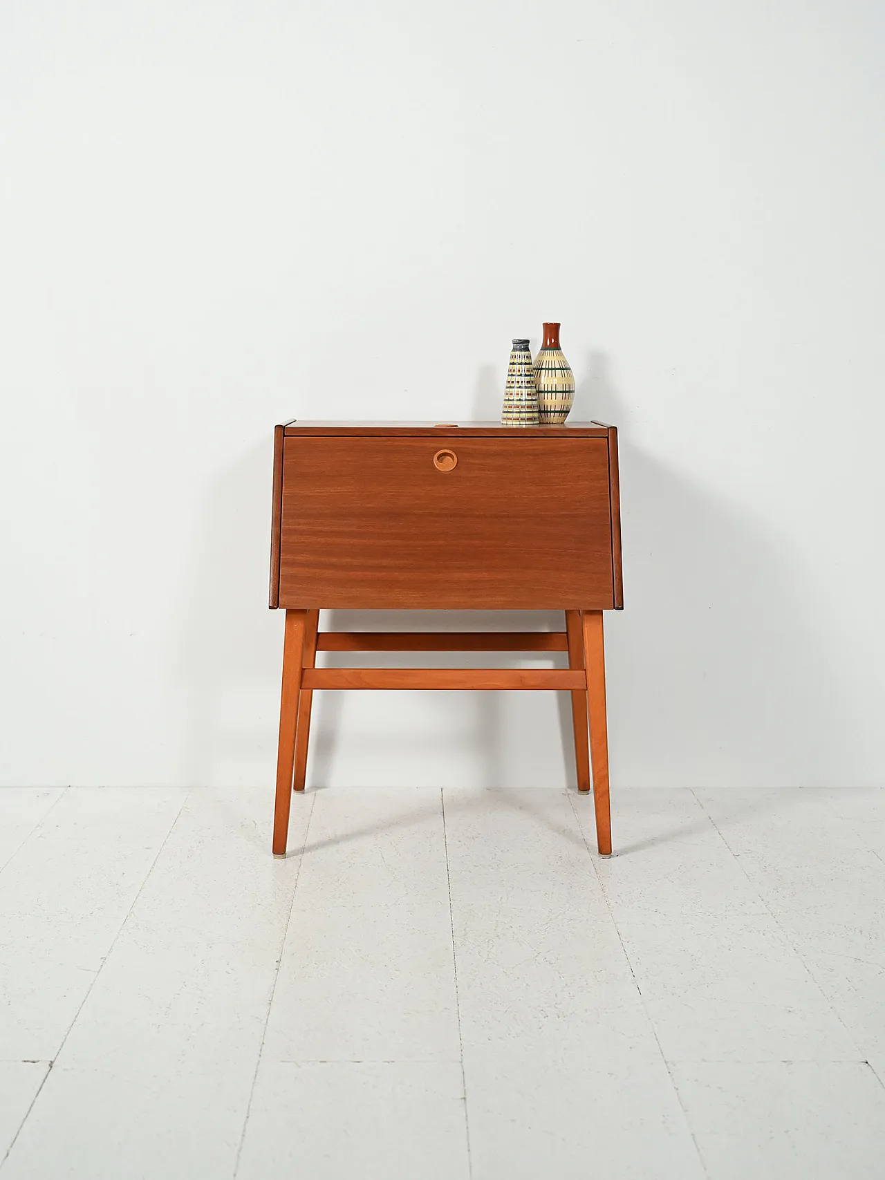 Vintage Swedish mahogany cutlery cabinet 1