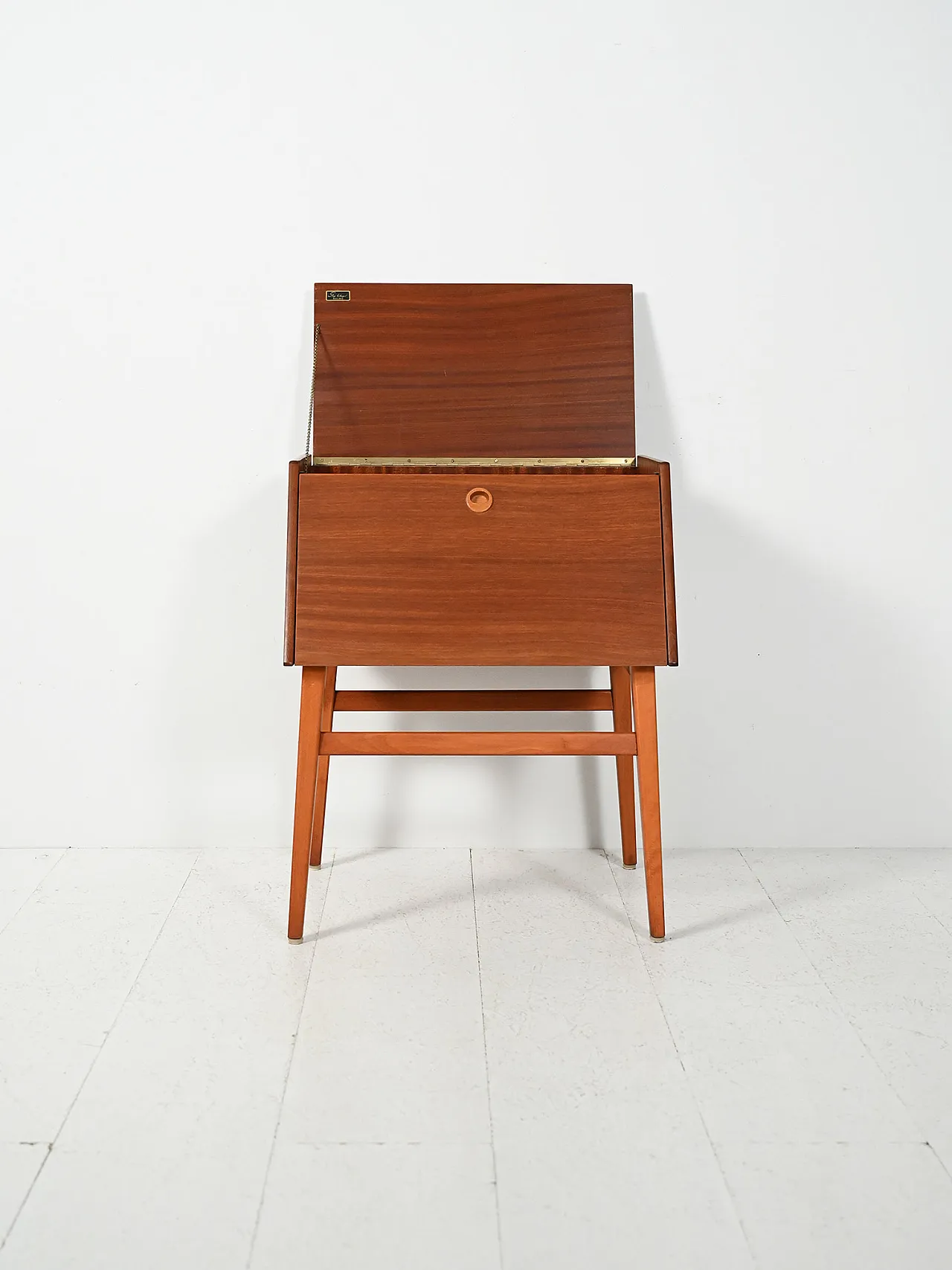 Vintage Swedish mahogany cutlery cabinet 3