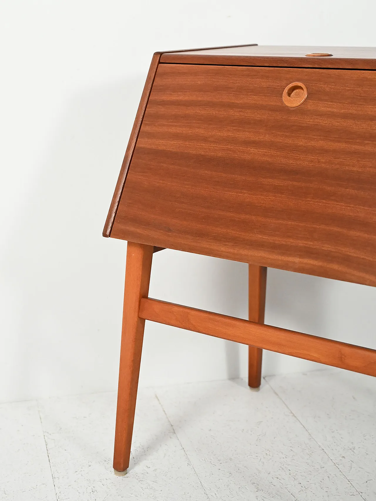 Vintage Swedish mahogany cutlery cabinet 7