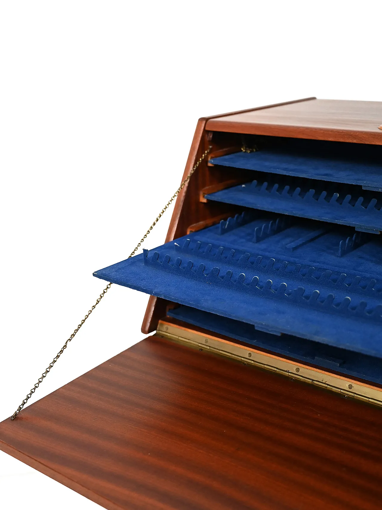 Vintage Swedish mahogany cutlery cabinet 9