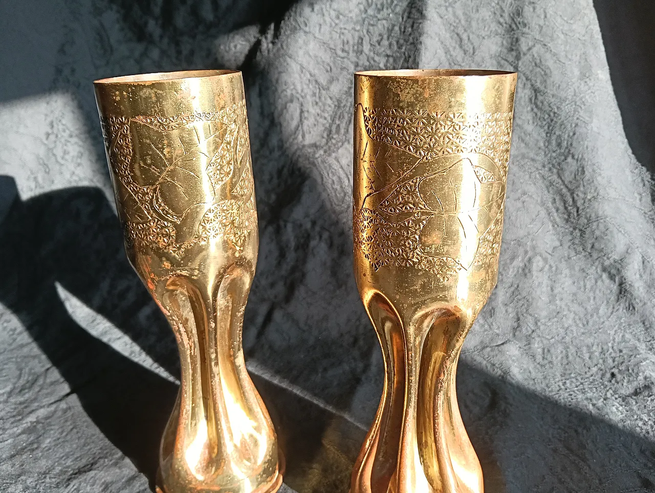 Pair of brass candlesticks, 1916 4
