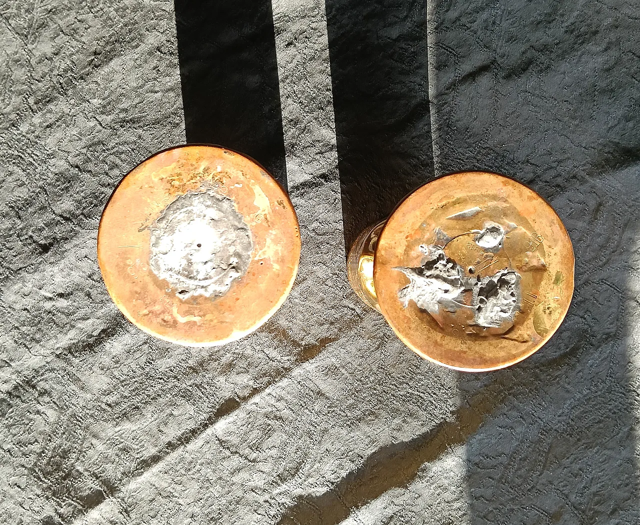 Pair of brass candlesticks, 1916 10