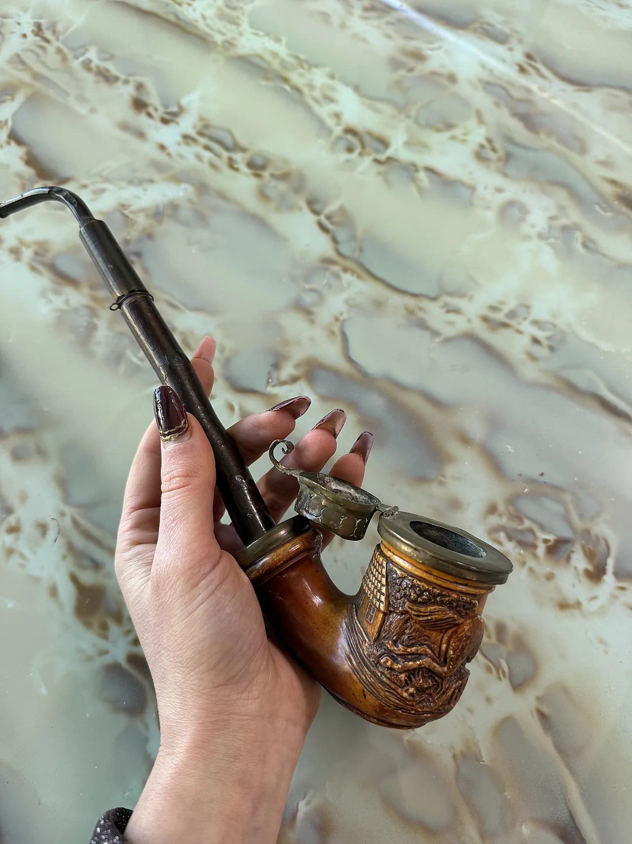 Pipe in wood and cherry stem, 1810 11