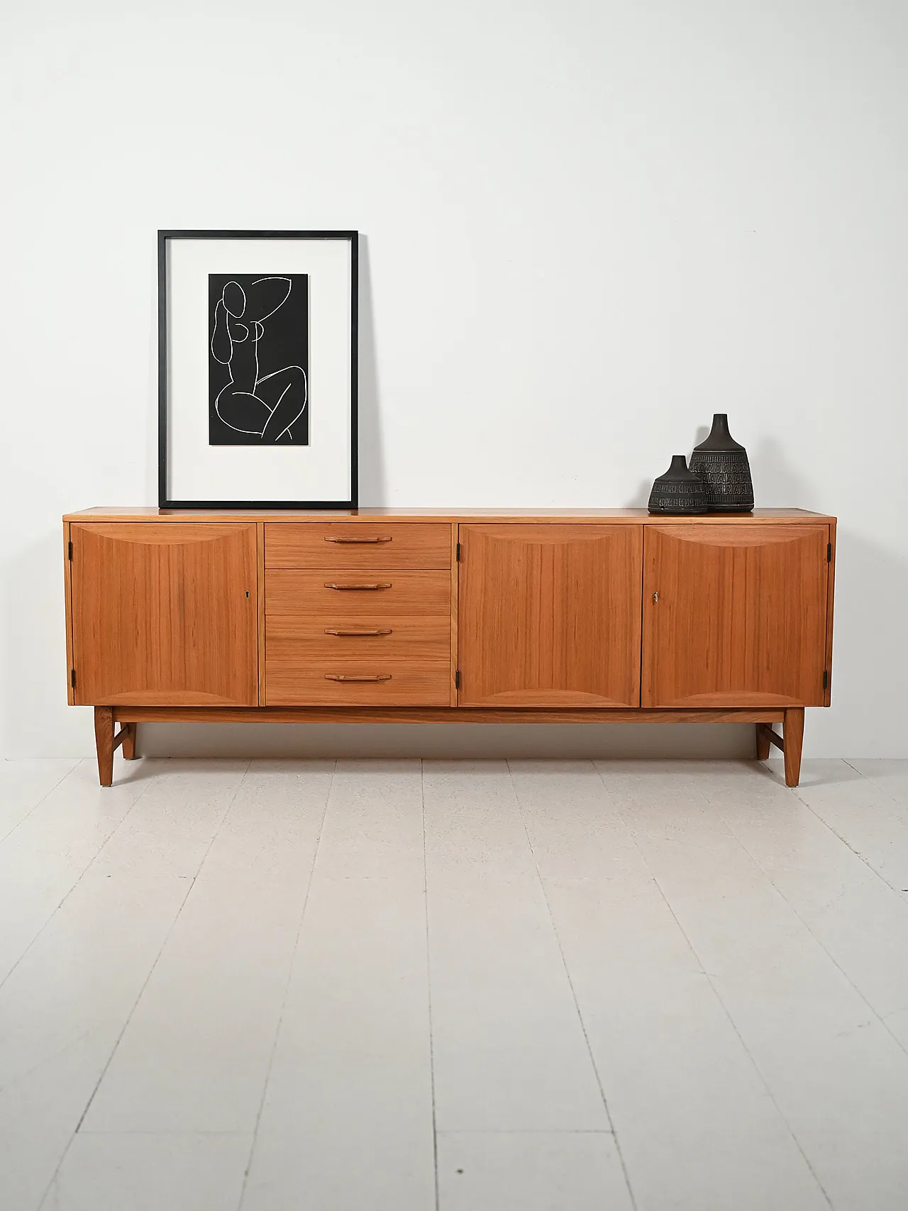 Sideboard scandinavo in teak prodotto da Ajfa Möbelfabrik 1